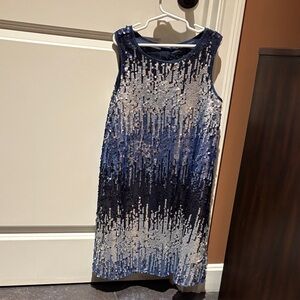 Cynthia Rowley Navy and Silver Sequin Mini Dress